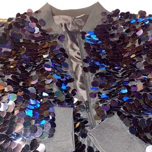 Sequin Plus Size Black Jacket